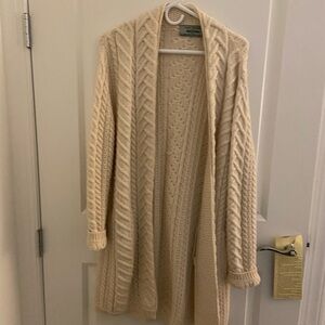 Aran Crafts Cream Cable Knit Cardigan from Ireland